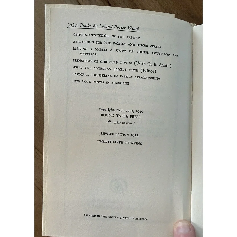 Harmony in Marriage by  Leland Foster Wood 1955 26th Printing Original Gift Box